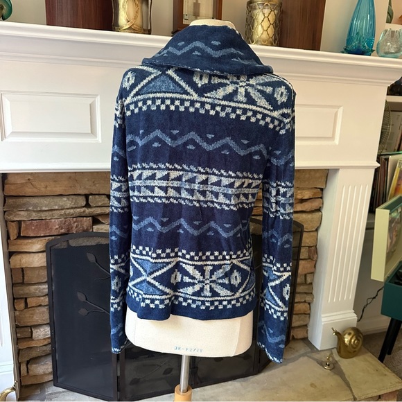 Ralph Lauren Jeans Sweater Jacket Aztec southwest print toggle closure size L - Picture 4 of 8